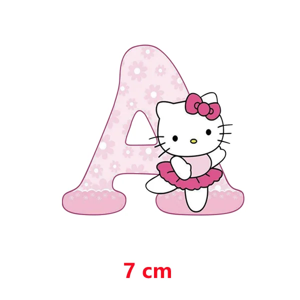 Hello Kitty 7cm A B C Letters Iron-on transfers for clothing patches thermo-stickers for children heat transfer vinyl