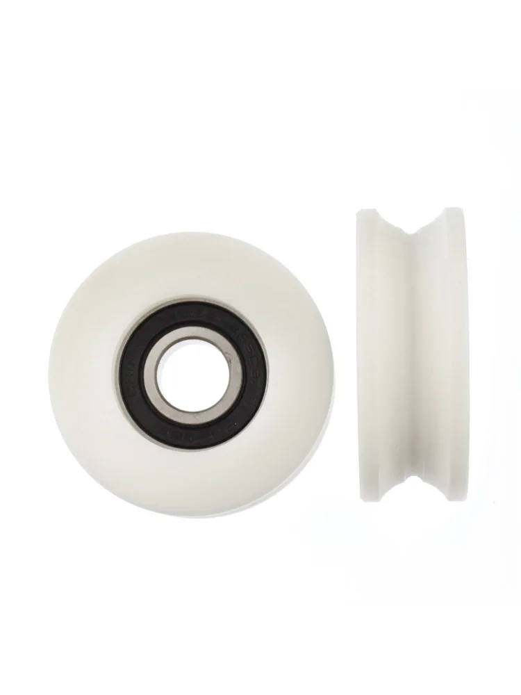 1Pc 15x59x22mm bearing pulley 6202zz thread guide wheel U-groove wheel wrapped with plastic nylon wheel roller