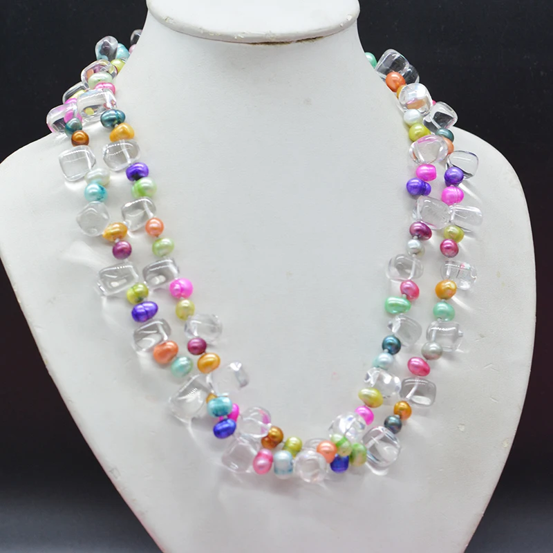 

Exquisite, beautiful. Crystal pearl necklace. European fashion jewelry 20“