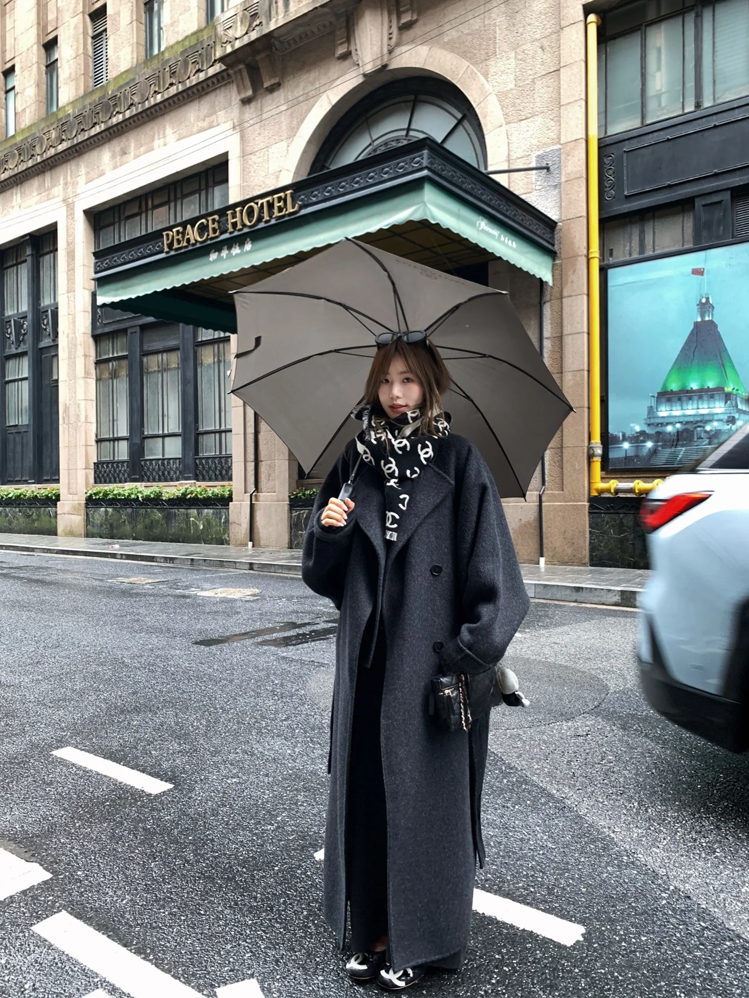 

Zurich Sle Double-Faced Woolen Coat High Branch Batwing Sve Medium Length Double-Faced Jaet Commute Simple Sle