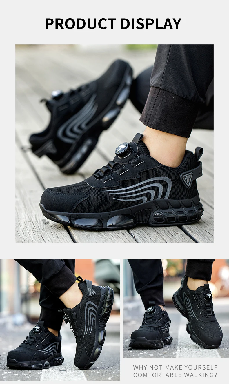 Arbeitssicherheitsschuhe für Herren, Stiefel, Damen, Stahlkappe, Sportschuhe, pannensicher, sturzsicher, leicht, verschleißfest, Industriequalität – Detail 8