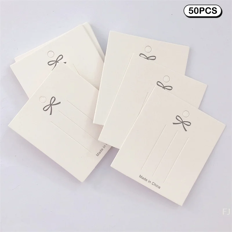 

Bulk 50 Count Bow Hair Clip Card for Earring, Necklace, Bracelet Jewelry Packaging