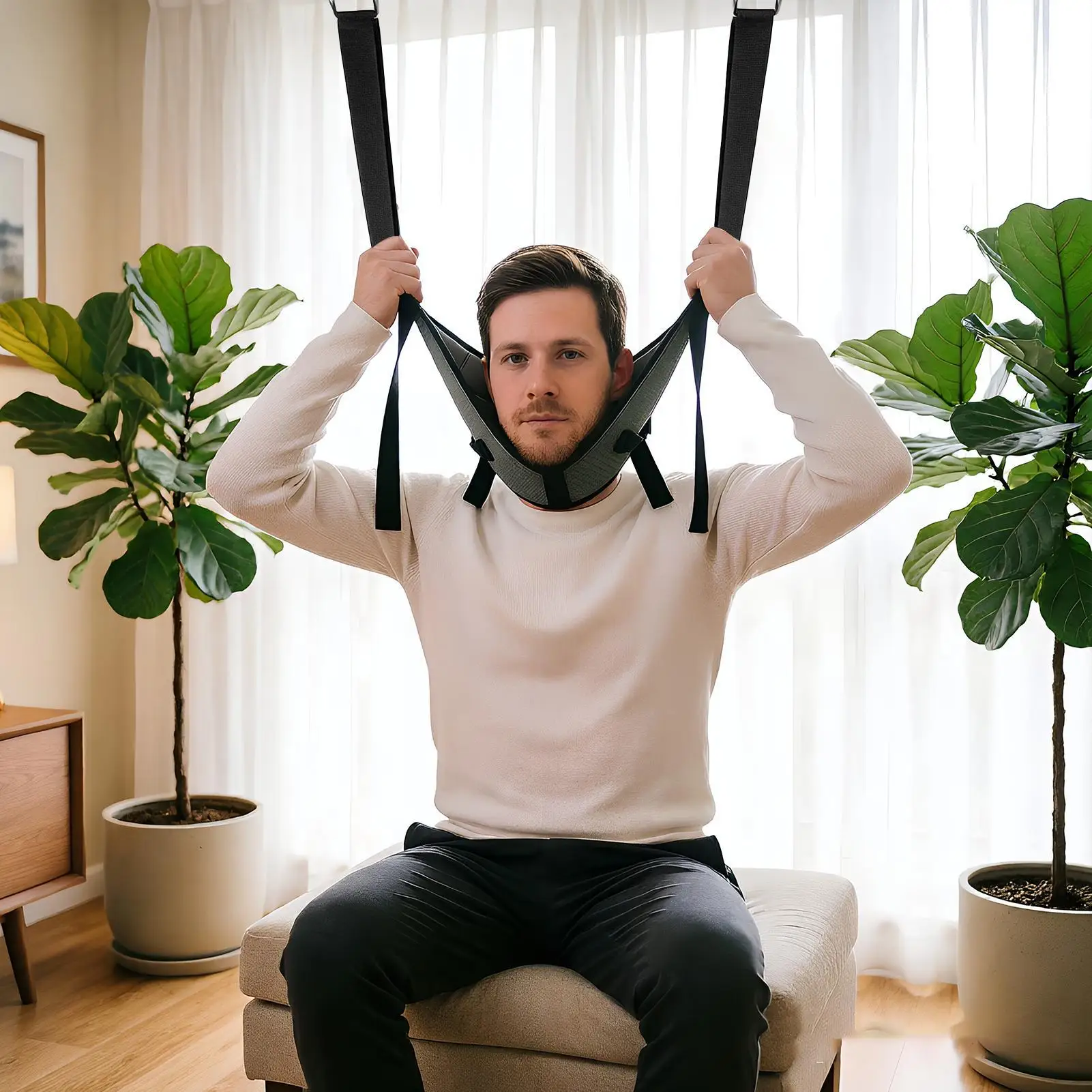 Neck Traction Device Ergonomic Soft Gentle Portable Chin Rest Cervical Neck Stretcher For Women Men Home Indoor Traveling Dorm