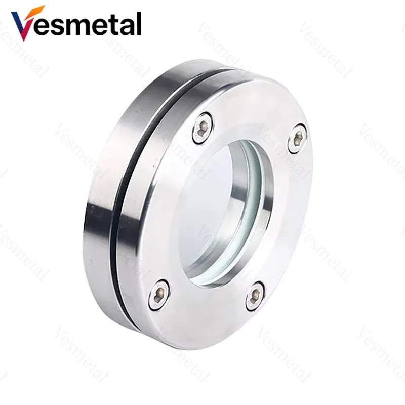 304 Stainless Steel Welded Sanitary Flange Sight Glass, Pipe Viewport DN32/40/50/80/100/200