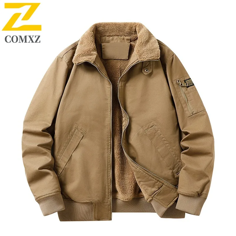 

COMXZ Stand Collar Fashion Padded Jacket Men Hiking Trip Wind Resistant Parka High End Outdoor Cold Proof Winter New Clothing