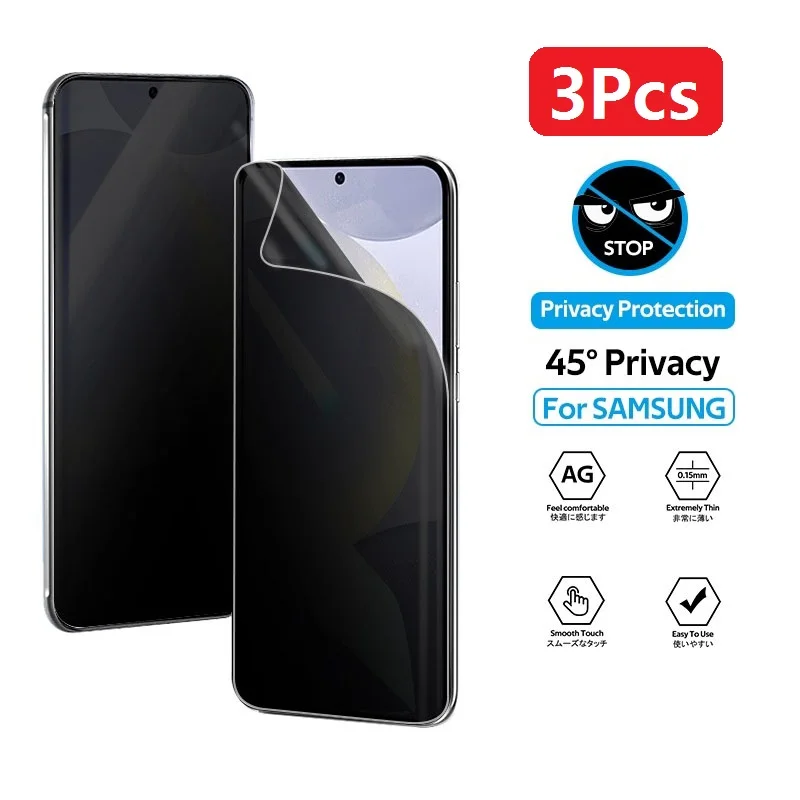 3Pcs Privatsphäre Hydrogel Film Für Vivo Y22 Y22S Y27 Y50 Y51 Y56 Y70 Y100 Y35 Y36 4G Y52 Y55 5G Ohne Fingerabdruck Entsperren