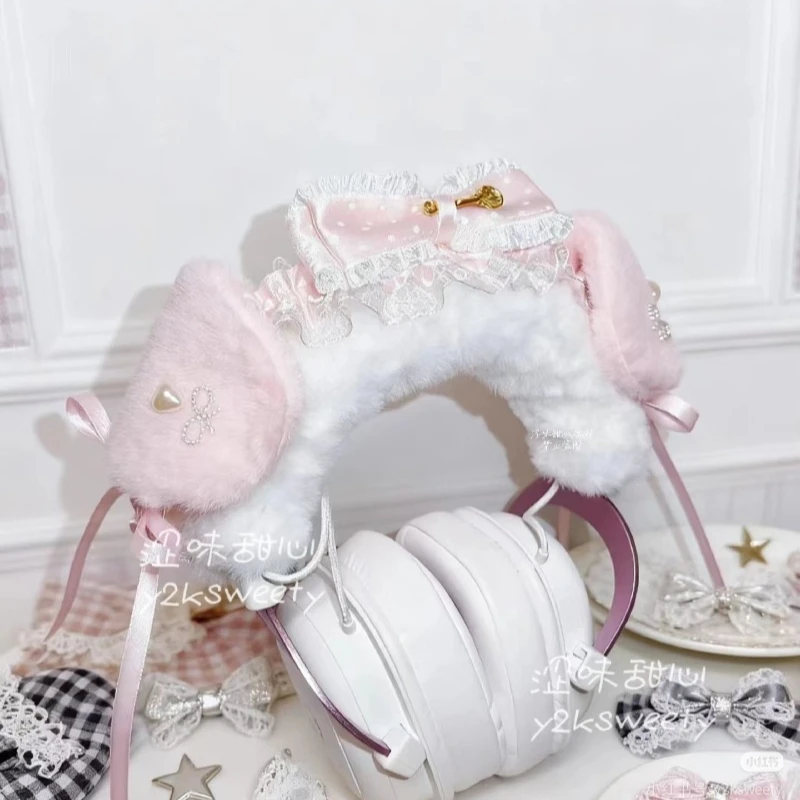 Lop-eared Rabbit & Cat Ear Headband Protector for Sony XM4/XM5/Hurricane 2/3/Prism, Customized Decoration, Headphone Protective view 4
