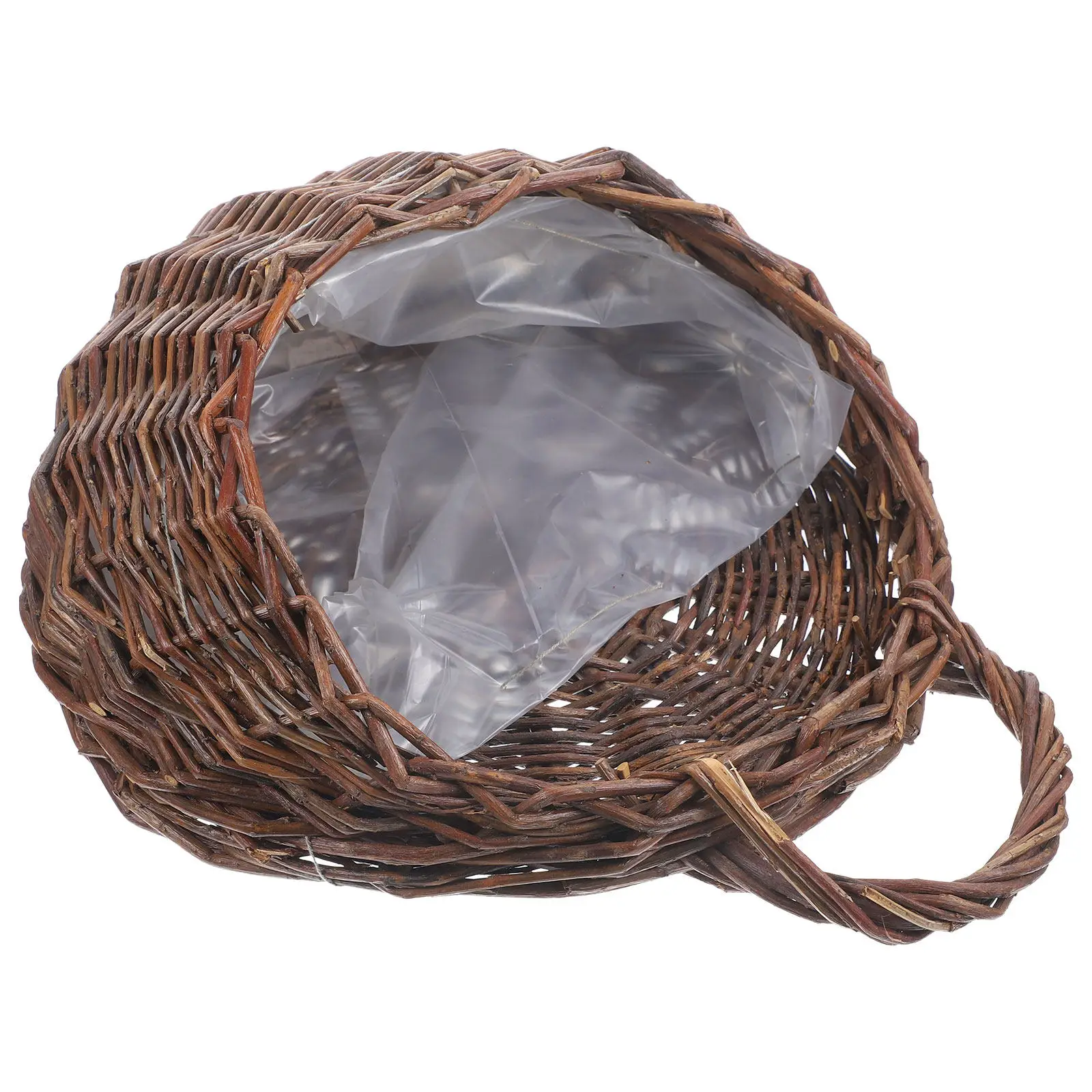 

Настенный подвесной цветочный горшок-корзина из натуральной ивы, плетеный контейнер для хранения растений, для декора дома и офиса, многофункциональный органайзер