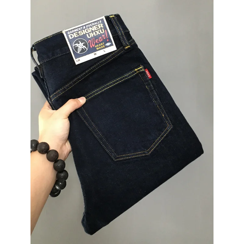 جينز أصلي عالي الجودة للرجال لخريف وشتاء 2025 نمط جديد فضفاض مستقيم أنبوب بسيط غير رسمي سروال ثقيل الوزن #3