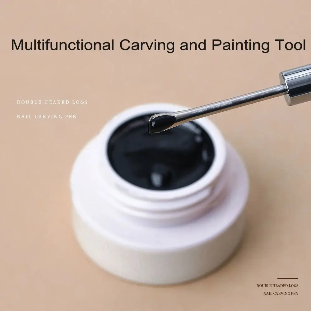 1/2/3Pcs doppelseitige Nail art Stift Silikon Gel Polnischen Kleber Anpassung Nail art Pinsel Carving/malerei Präge
