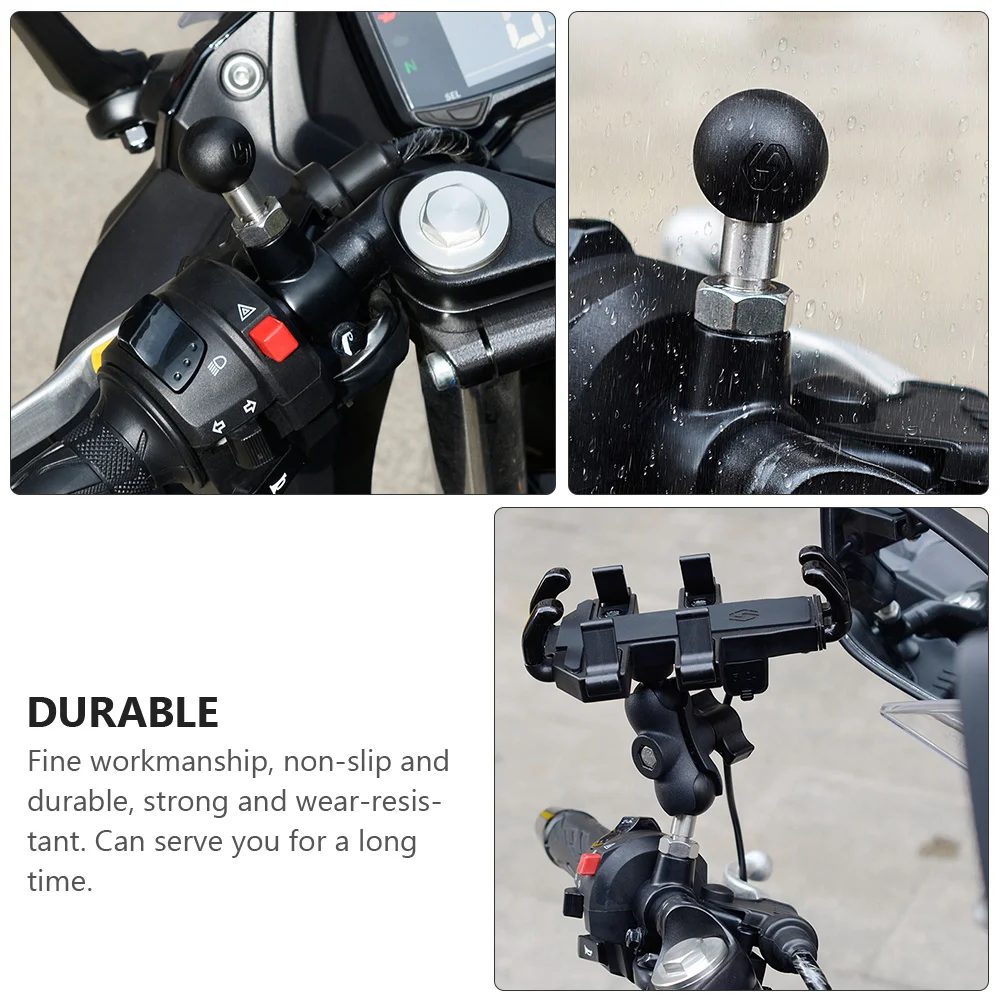 1 قطعة مرآة الرؤية الخلفية المسمار الكرة رئيس الملحقات الفولاذ المقاوم للصدأ المطاط عدم الانزلاق دراجة نارية حامل كاميرا الهاتف دعم الرف #6