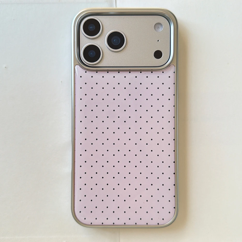Koreanische INS Polka-Dot-Muster, galvanisierte Silber-Handyhülle für iPhone 17 Promax 18 13 14 15 16 Pro Max, stoßfeste Schutzhülle Funda – Detail 23