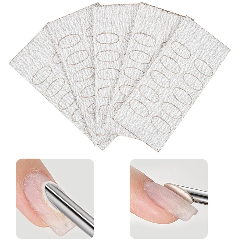 50Pcs 100/240 Nail Cuticle Pusher Self-adhesive Sand Flake Trimming Nails Pre Polishing Manicure Treatment Tool