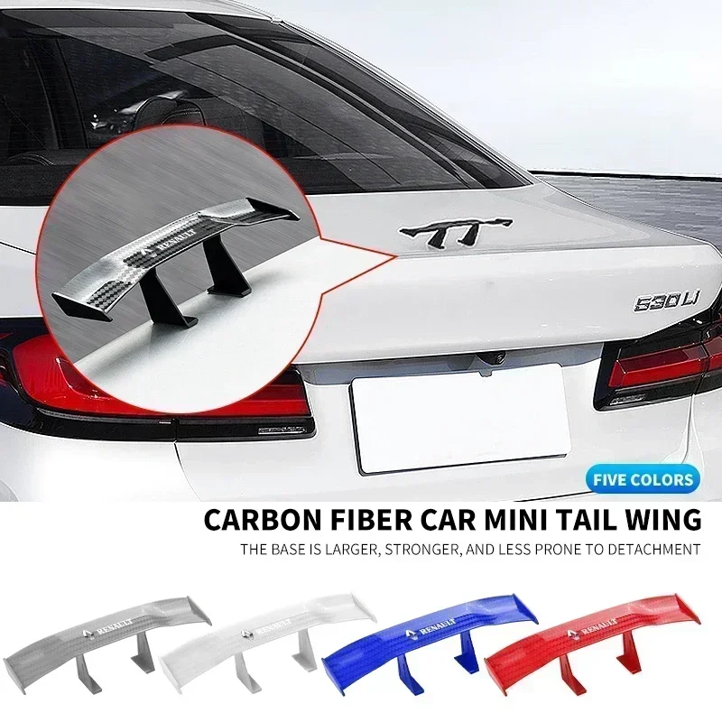 Mini alerón 3D para la parte trasera del maletero, adhesivos para Renault Clio 4, Megane 3, 2, Captur, Trafic, Logan RS, accesorios para auto.