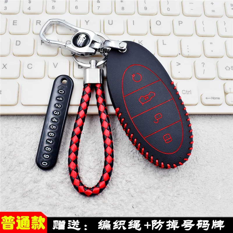 For BYD Yang Wang U8 2023 Leather Smart Remote Key Case Cover Holder Keychain