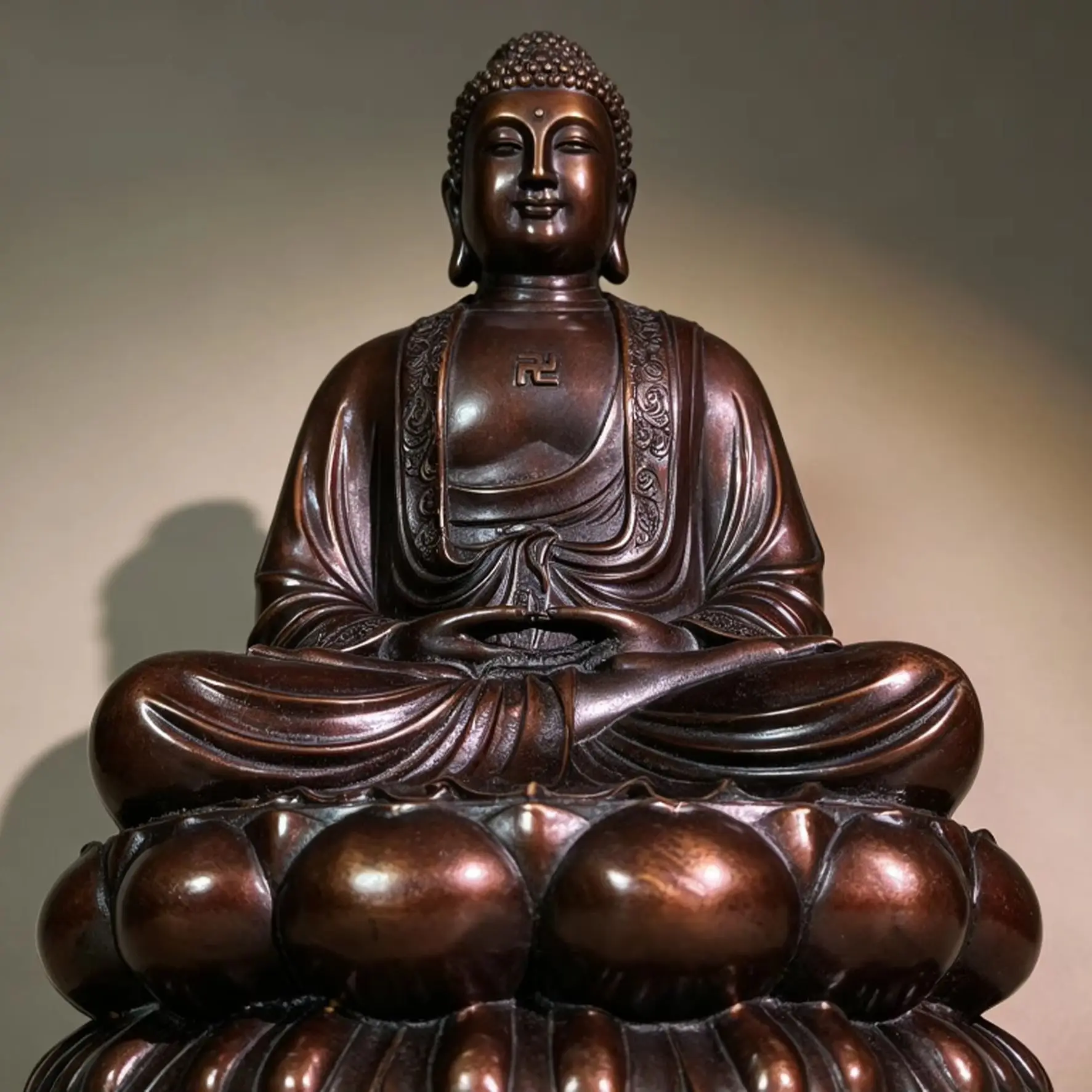 Pure Copper Statue of Sakyamuni and Vairocana Buddha, Ornament for Home & Office, Collectible Antique Curio & Gift
