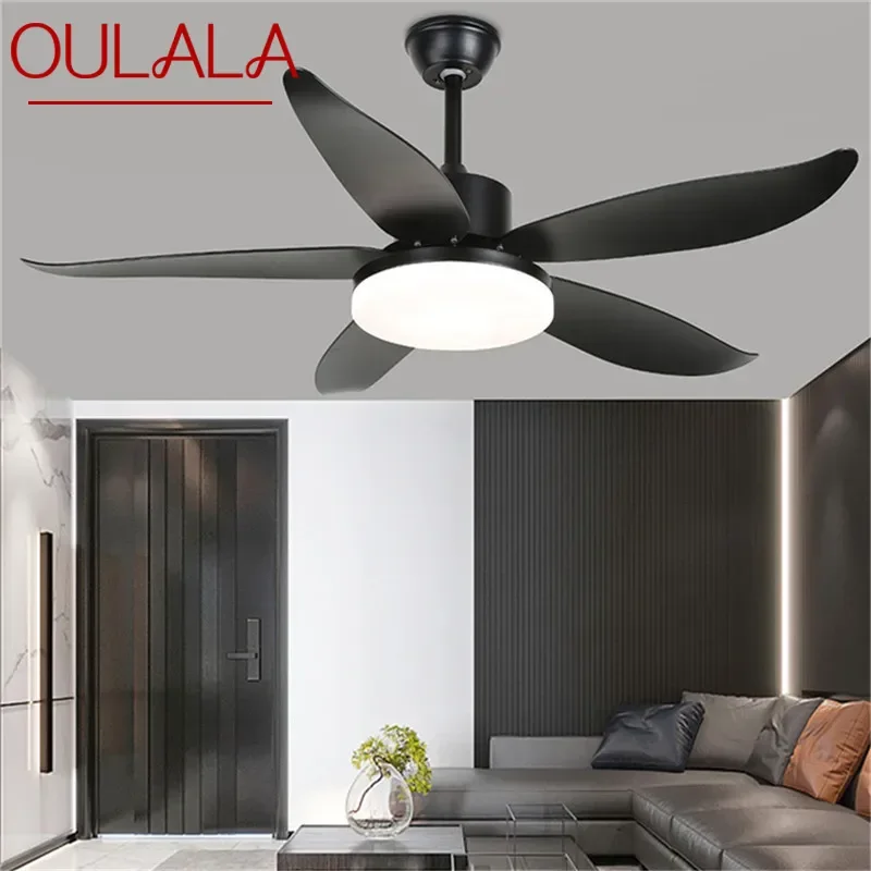 

OULALA Modern Fan Light Luxury Living Room Restaurant Bedroom Study LED Ceiling Fan Light Remote Electric Fan Light