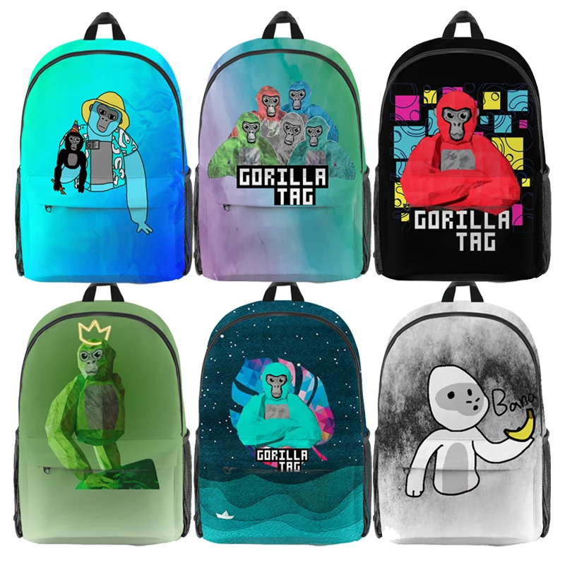 حقيبة ظهر Gorilla Tag Monke ذات سعة كبيرة من Oxford Monkey للكمبيوتر المحمول اللوحي حقيبة كتف للمراهقين حقيبة مدرسية للتخييم والهدايا النسائية #1