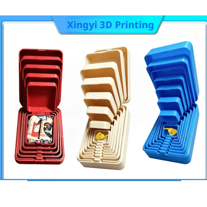 New 3D Printed Multi-Layer Nesting Surprise Gift Box,Halloween Gift Box with Mini Middle Finger,Prank Gift Box with 6 Layer Part