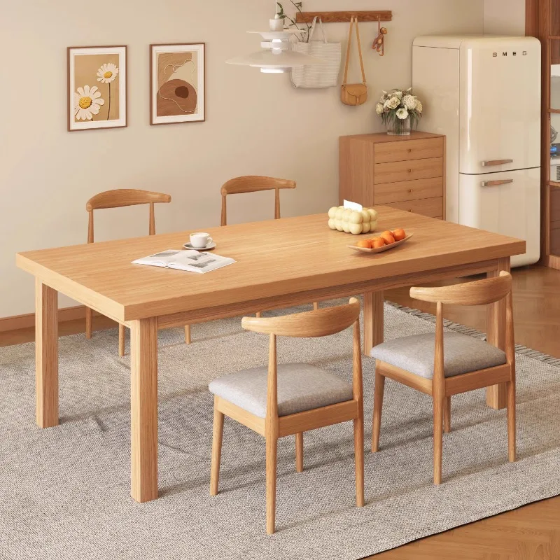 Dining table household solid wood legs antique dining table simple rectangular eating living room dining