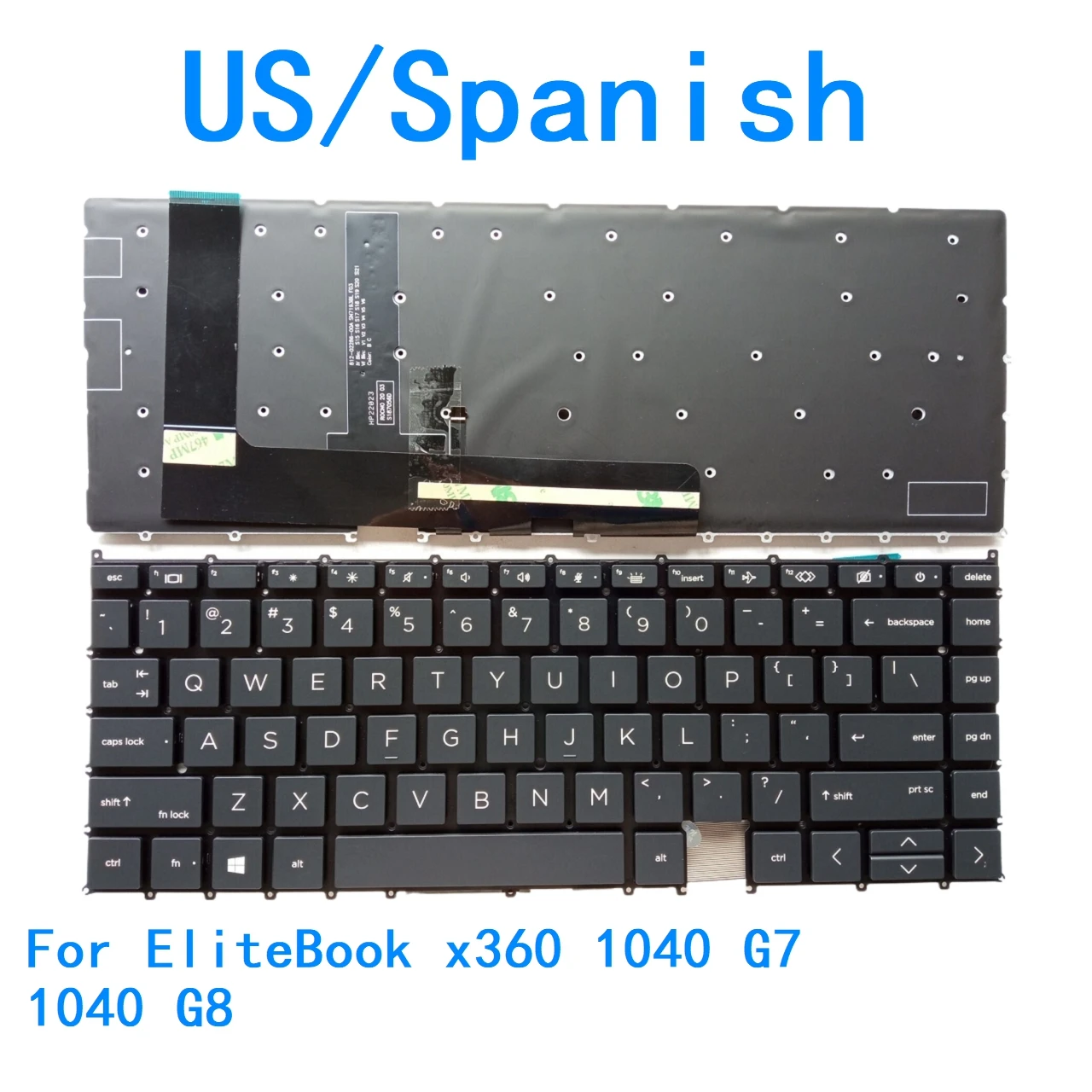 New US Spanish Language  Backlit Keyboard For HP EliteBook x360 1040 G7 1040 G8 Notebook PC Replacement Keyboard