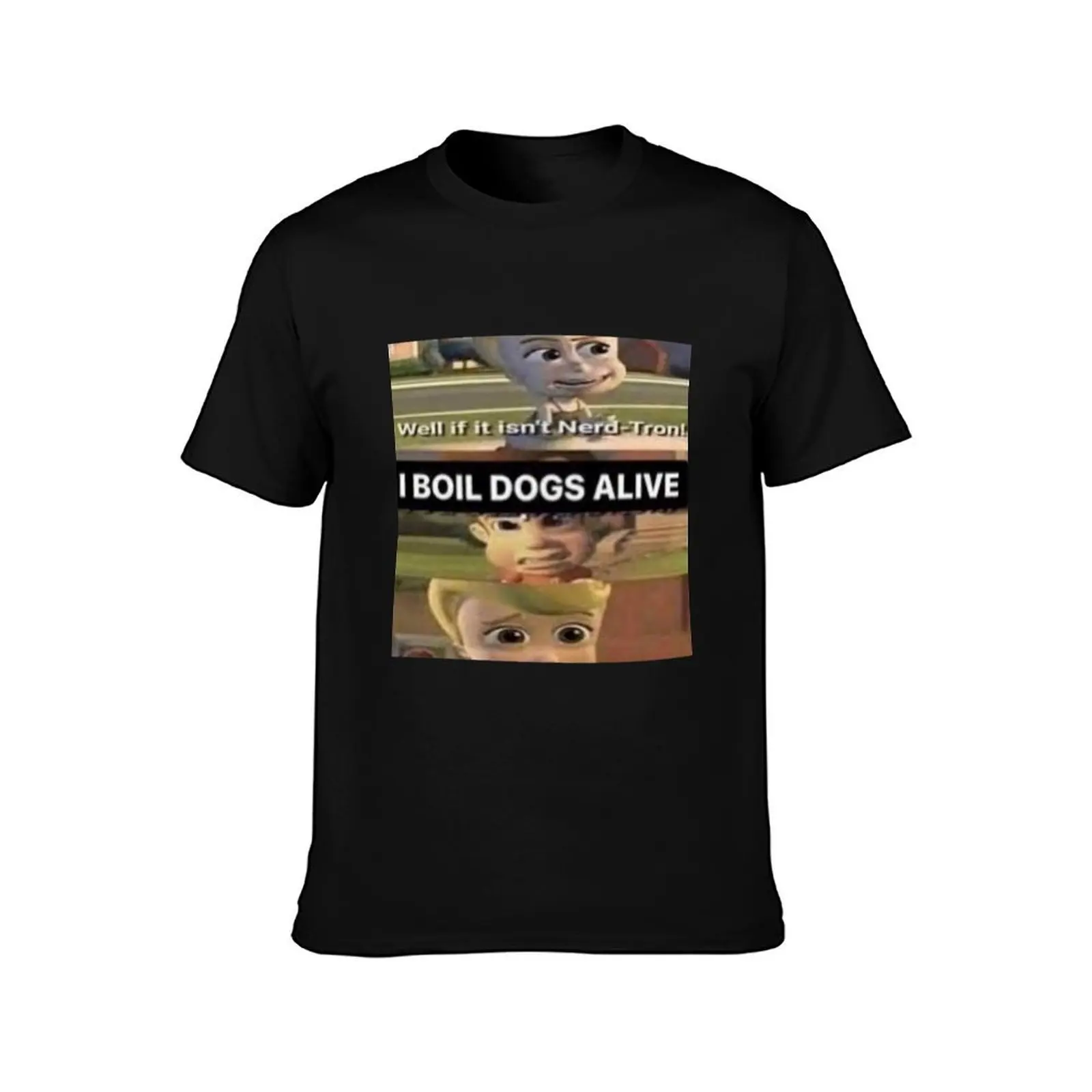I boil dogs alive Jibles Neutronbo meme T-Shirt, Summer Casual Cotton Tee, Oversized Streetwear Tops, Vintage Graphic Print