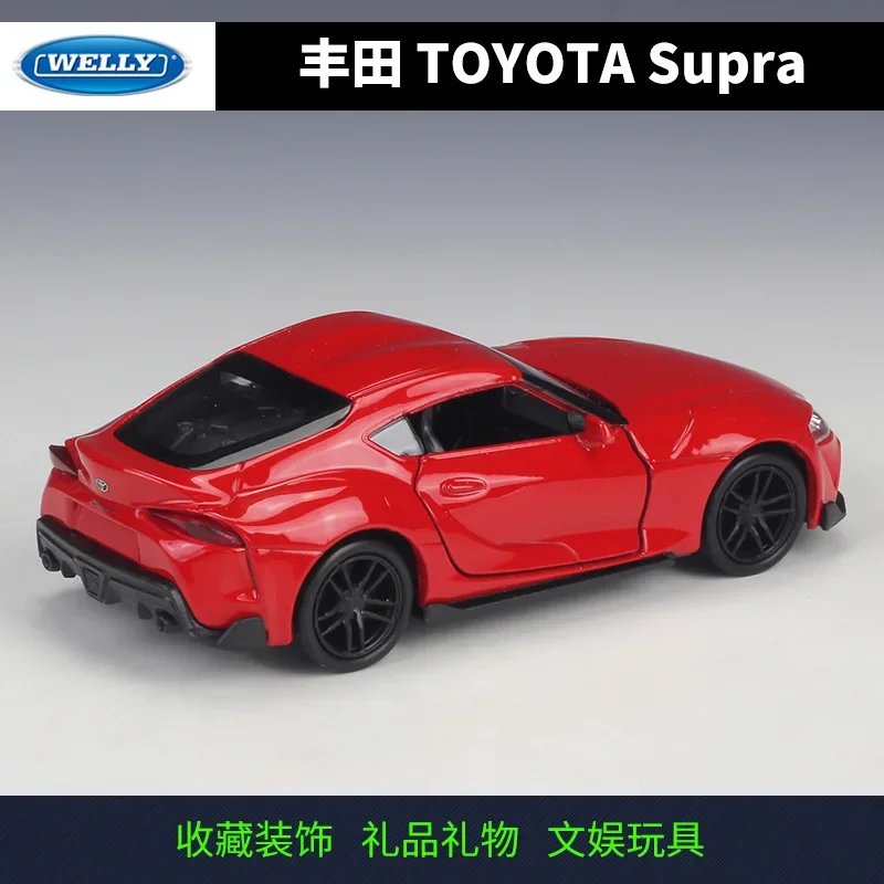 WELLY-Toyota Supra Diecast modelo de veículo para crianças, Sport Pull Back Car, coleção educacional, presente, BD23, 1:36