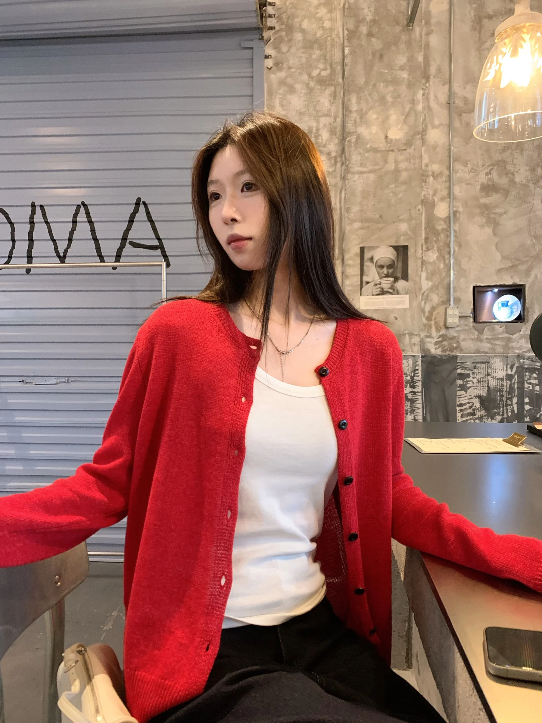 

HVIVI New Sle Loose Fit Korean Feel Sun Protection Thin Knitted Open Cardigan Top Women's Faion Spring Season Breathable