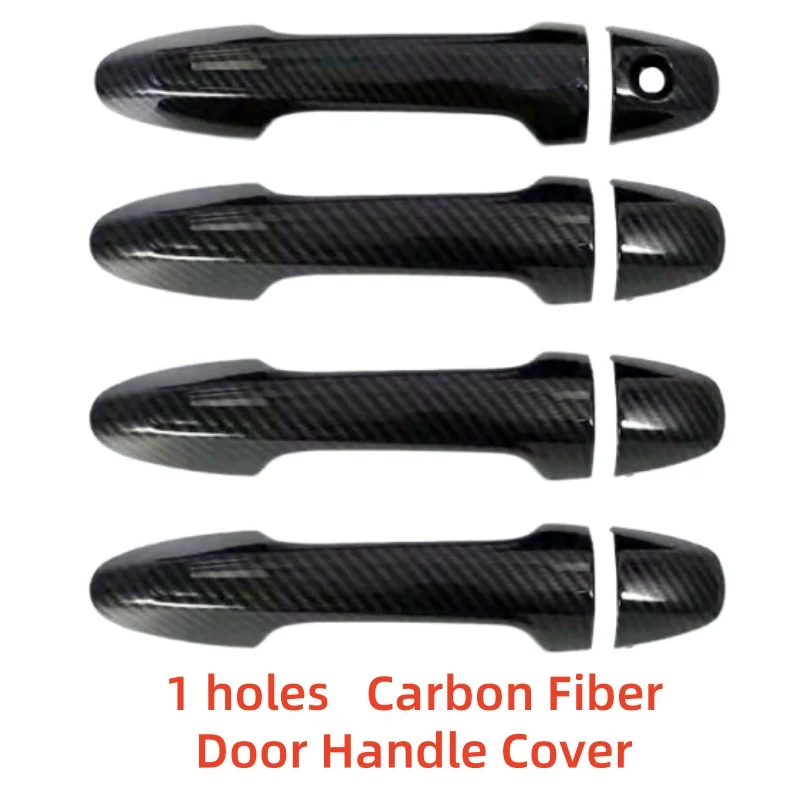 Car Modification Accessories Door Handle Cover Trim Paste Style Carbon For 4 Door Toyota HILUX VIGO REVO 2O16 2017 2018-2023 view 3