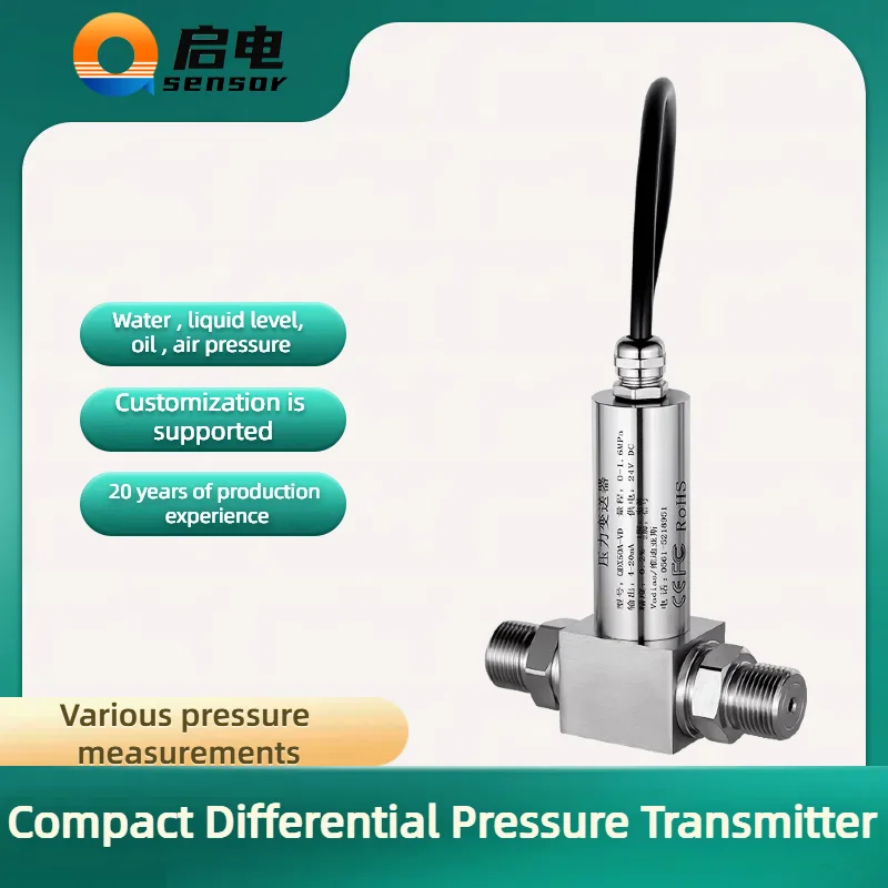 Tipo impermeável m20 * 1.5 sensor de pressão diferencial de óleo de gás de água 4-20ma rs485 0-10v transmissor de pressão diferencial dc24v