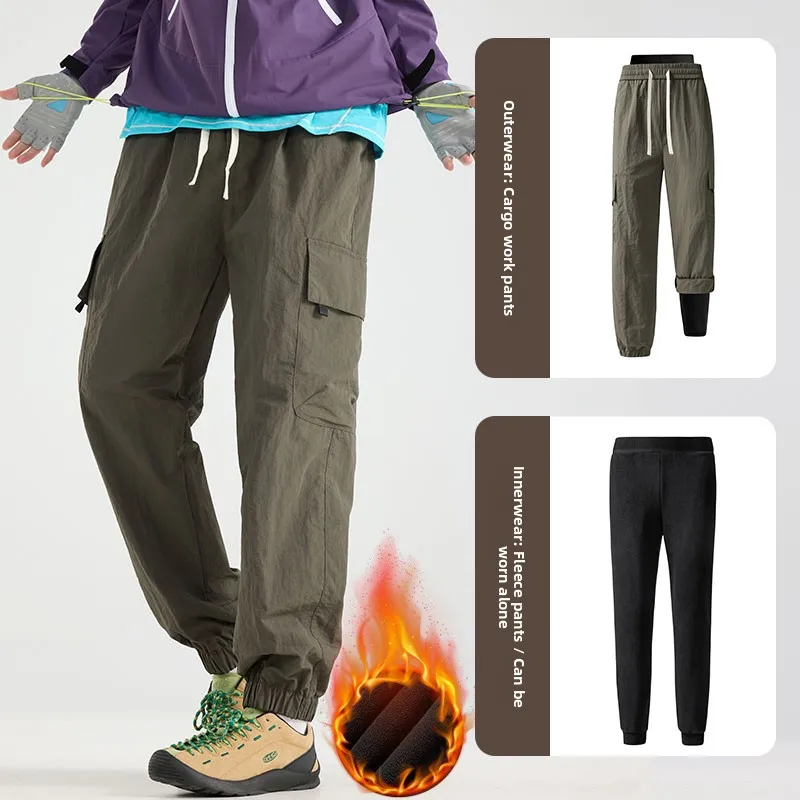 

Japanese Sle Casual Workwear Pants Men's Spring Autumn Outdoor Loose Hiking Mountain Climbing Windproof American Sle Long...