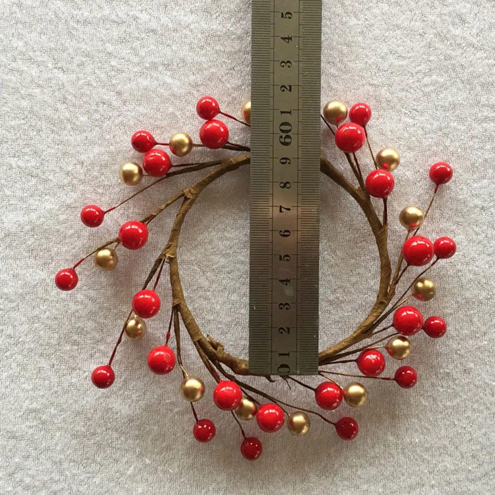 

4pcs C Holder Christmas Wreaths Red Fruit Party Hanging Wreath Home Decor Premium Material Holiday Season