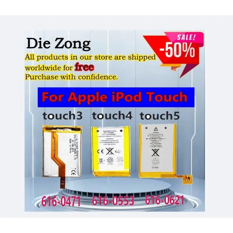 

Battery For Apple iPod Touch 3th 4th 5th Touch 3th /Touch 4th /Touch 5th/Touch 6th Generation4g616-0471 616-0553 616-0621+toos