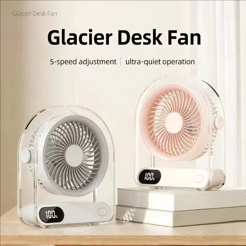 2026 New Fan USB Charging Mini Portable 5-speed High Wind Office Desktop Outdoor Home Small Fan