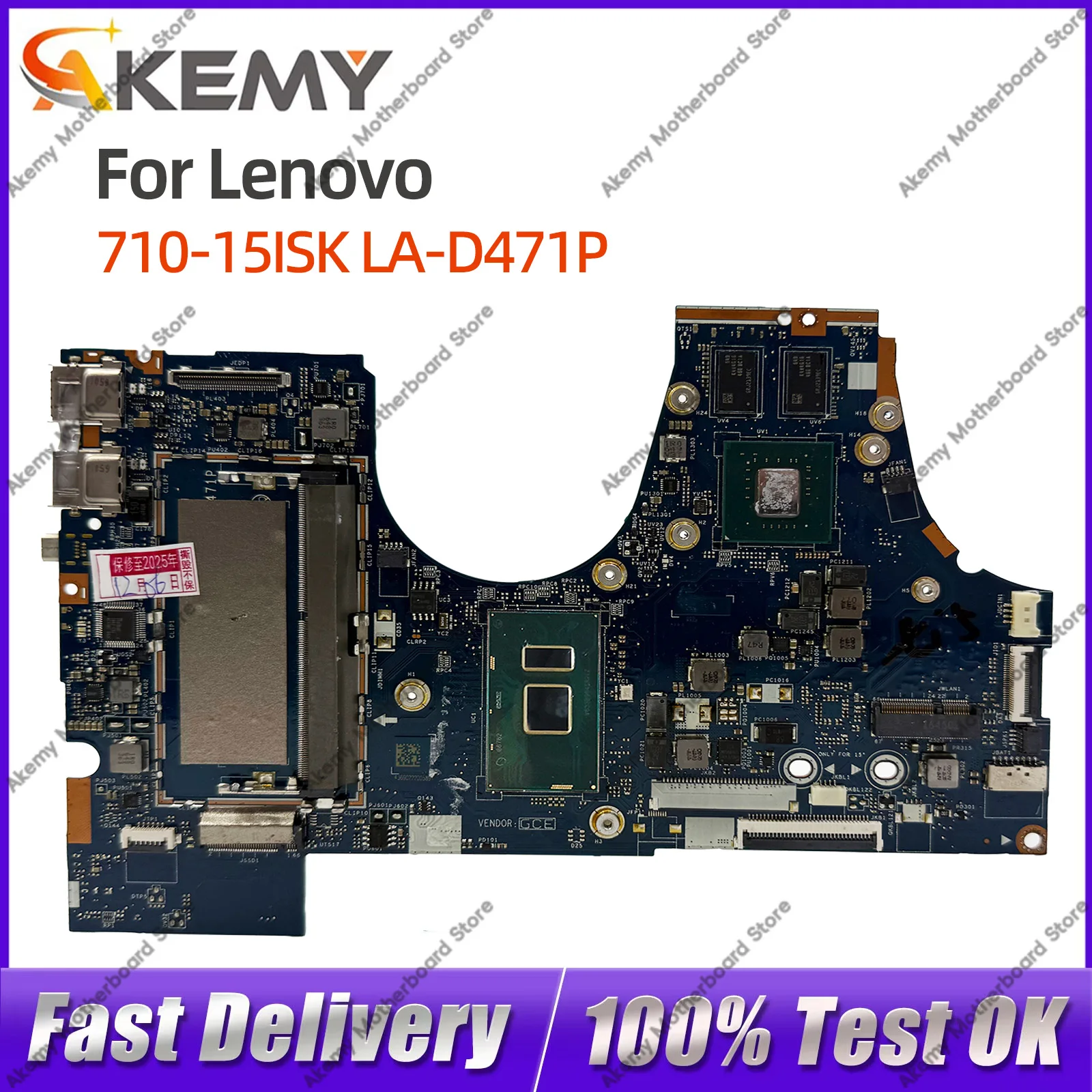 

For LENOVO Ideapad Yoga 710-15ISK 5B20L47435 Notebook Motherboard 5B20M14177 LA-D471P i5 i7 7th Gen CPU 940MX 2G