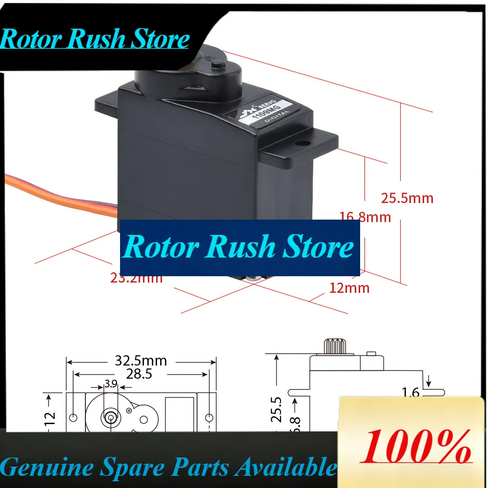 RoRus4PCS JX Servo PDI-1109MG 9g 2.5kg Metal Gear Digital Mini Servo For Fixed-wing 1/18 RC Car Boat Robot Arm Helicopter