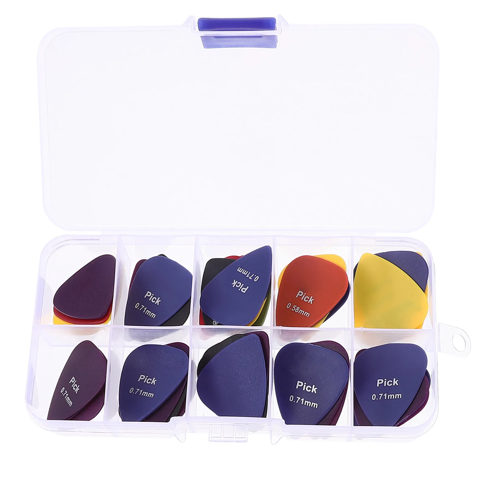 

50pcs Guitar Picks Thick Heavy Abs Resin Acoustic Bass Durable Long Use Protect Fingers Practice Stage Small Lightweight