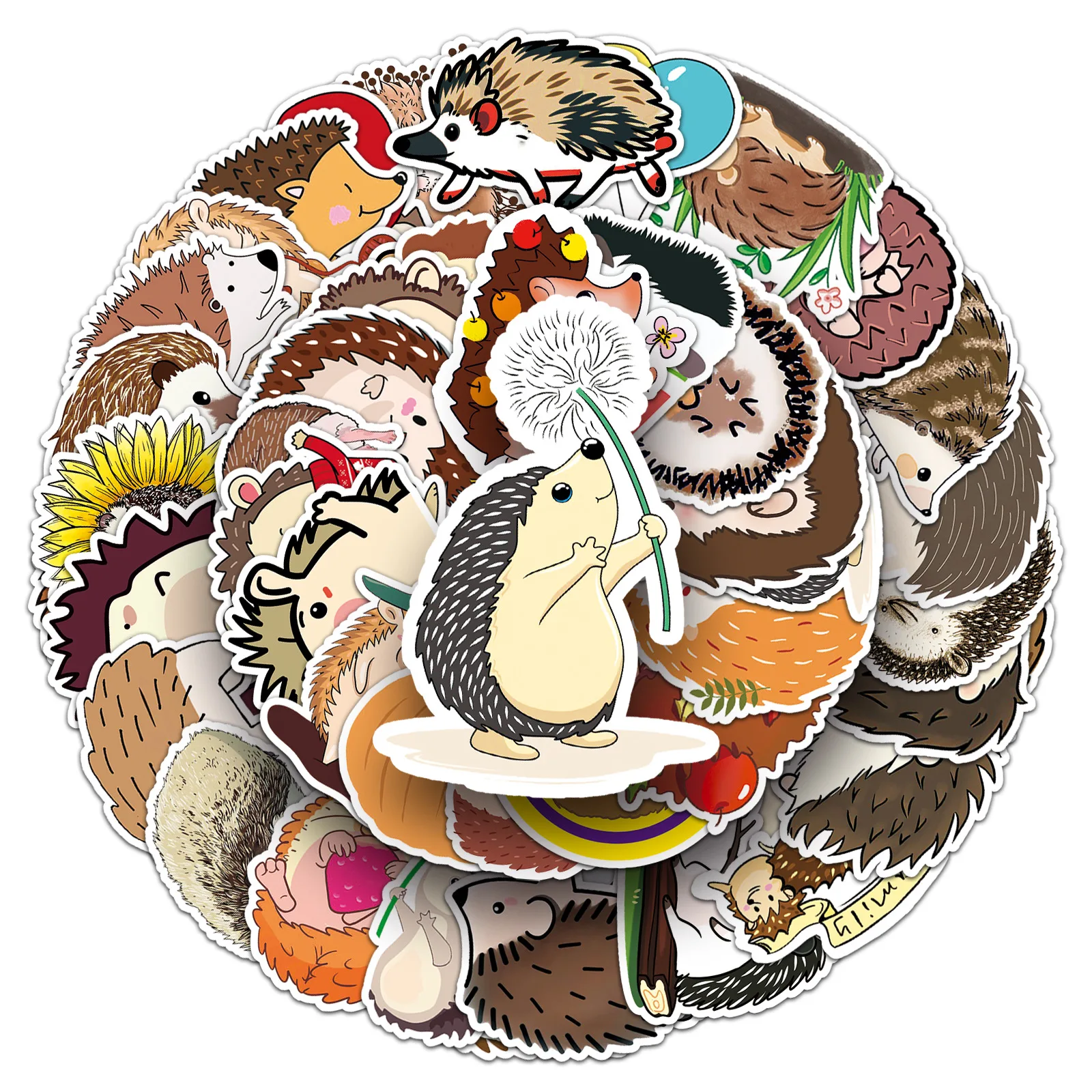 

50PCS Cartoon Cute Animal Hedgehog Graffiti Sticker Funny Waterproof Decal Kids Toy DIY Water Cup Stationery Box Guitar Diary