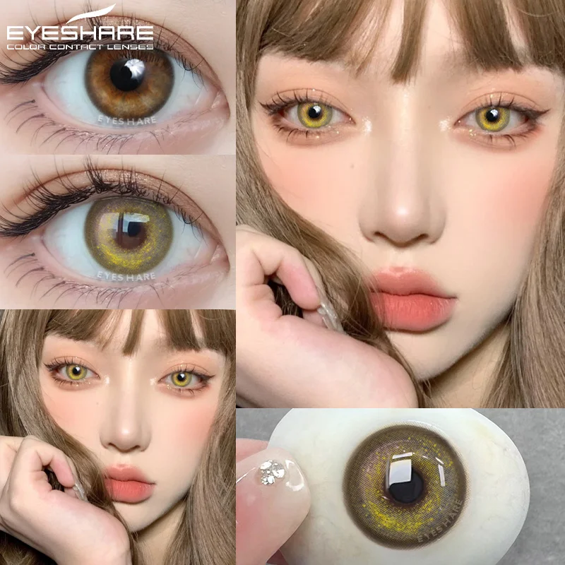 EYESHARE 1Pair Colorcon Korean Lenses Colored Contact Lenses for Eyes Gray Lenses Brown Lenses Blue Eye Lenses Yearly Eye Lenses