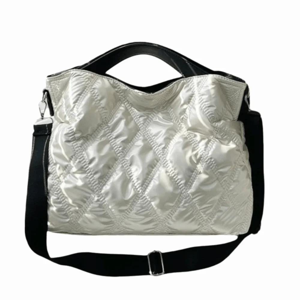 

Сумка-тоут с мягкой ручкой, большой вместимости, для поездок на работу, износостойкая, с вышивкой, стеганая ромбовидная сумка через плечо, однотонная, вместительная, для хранения вещей