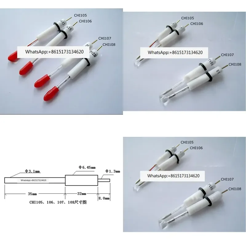 CHI105 12.5um Diameter Gold Disk Microelectrode Metal Working Electrode for Electrochemical Analysis Lab Research