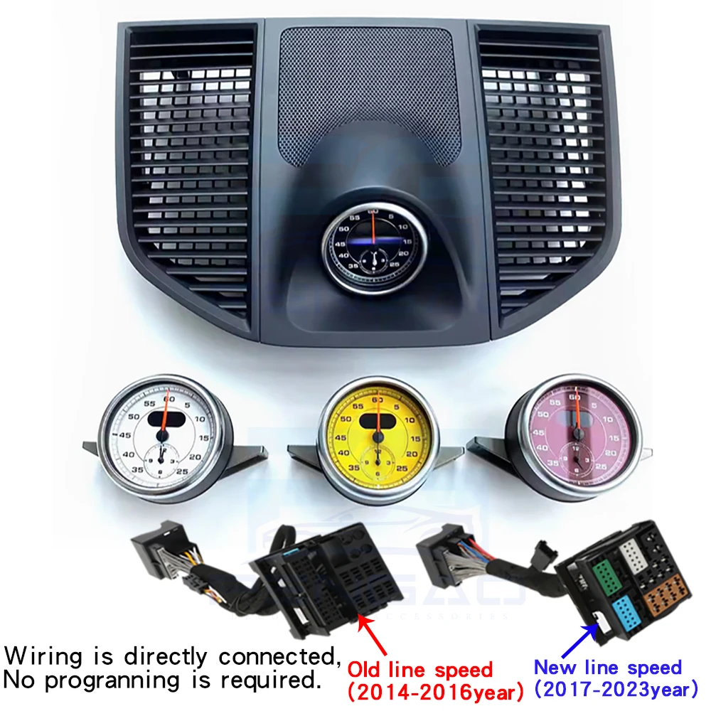 

Car stopwatch cover for Porsche Macan 95B stopwatch 2017-2023 clock electronic instrument panel watch red automatic interior