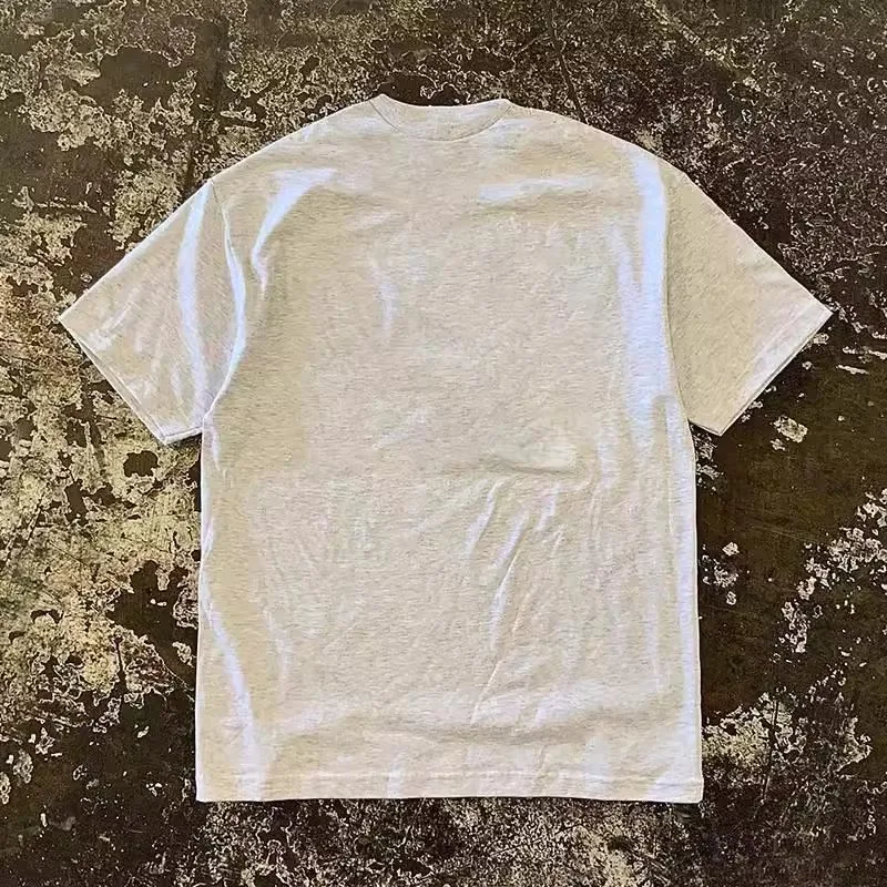 Pure Cotton Double Thread Loose Fit Short Sleeve T-Shirt Unisex Breathable Comfortable American Retro Style for Couples
