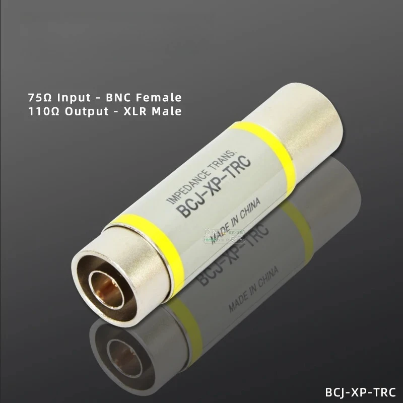 Plugue conversor de áudio digital 110ohm xlr3 macho fêmea para 75Ω bnc conector de cabo coaxial aes3/ebu transformador de impedância