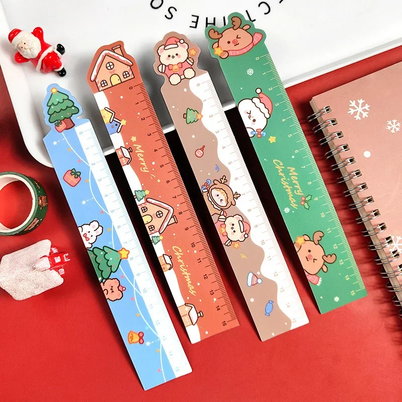 15Cm Cute  Ruler Multifunction DIY Drawing Tools Student Wooden Rulers Double-duty School Office Supplies