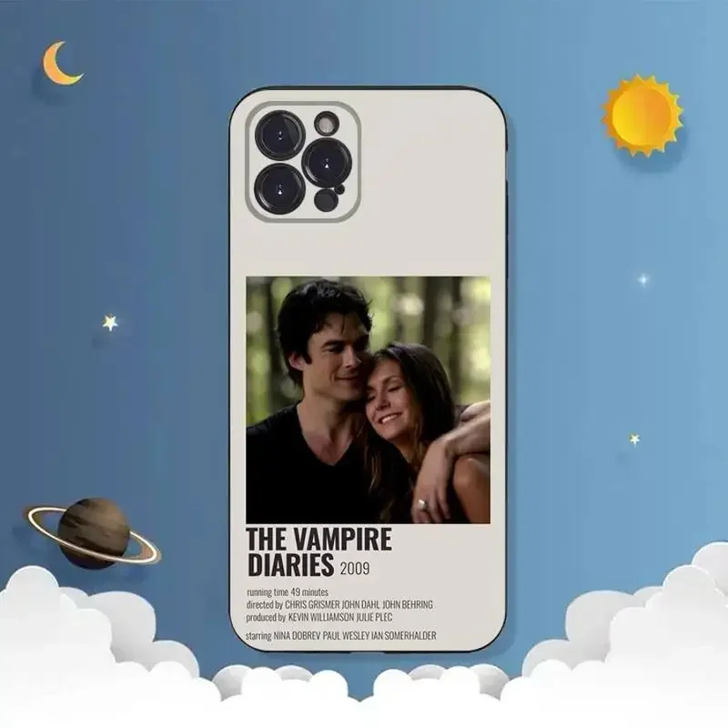 The Vampire Diaries Damon Phone Case For iPhone,11,12,Mini,13,14,15,PRO,XS,MAX,X,XR,6,7,8,Plus Black Shell