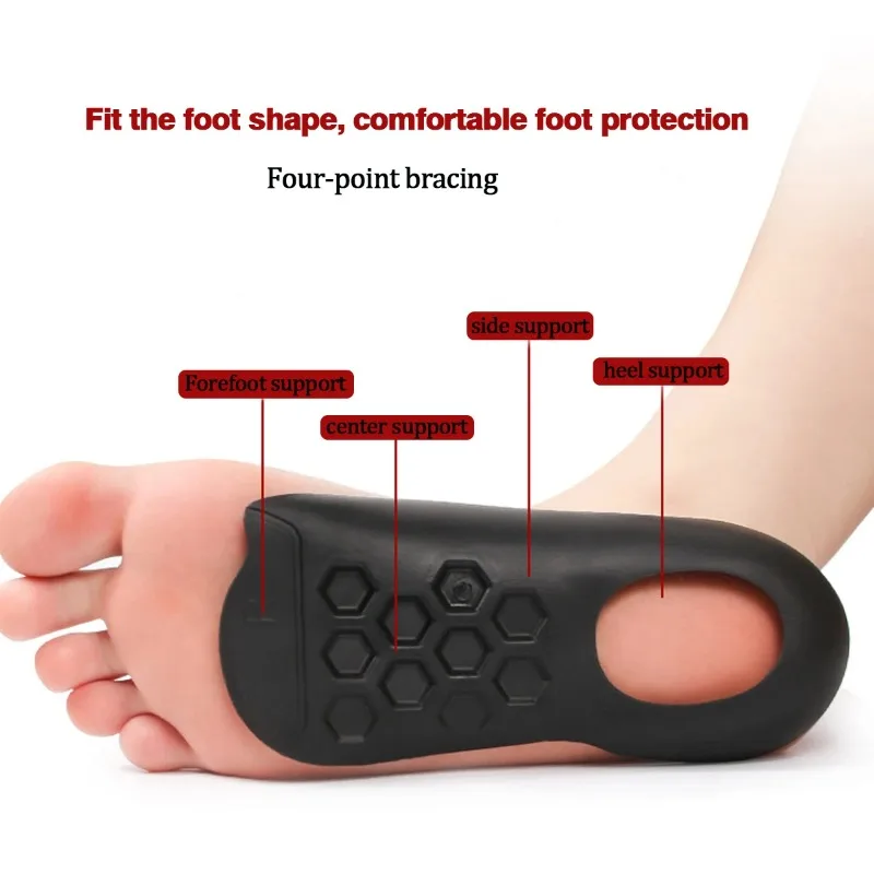 

2PCS Arch Support Insoles for Flat Feet High Arch Pain Relief Half Corrective Orthotic Shoe Inserts Black