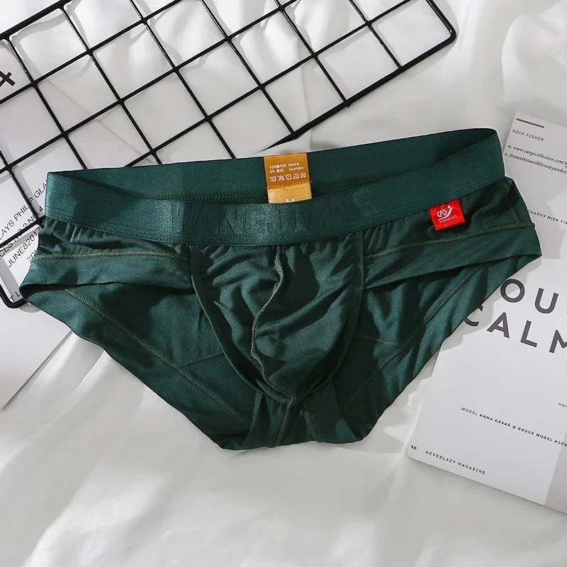 Erotic Men's Brief Underwear Youth Sexy Low-rise U Convex Pouch Panties Modal Breathable Comfort Sweat Absorption Sports Mankini
