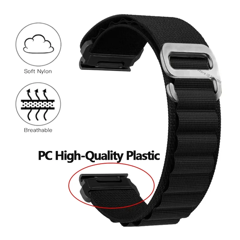 22mm 26mm Klettverschluss-Nylonarmband für Garmin Fenix 8 51MM 47MM 7 7X 6X Pro 5X Plus Epix Smartwatch-Armband für Garmin Enduro/Tactix