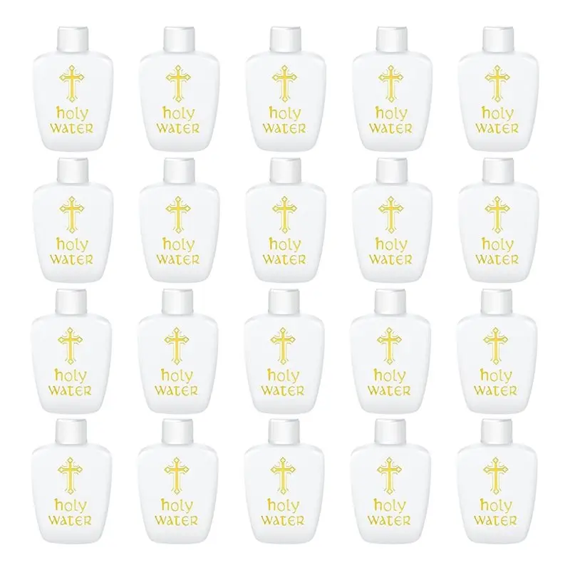 DTA4-40 Pcs Holy Water Bottles Plastic 2Oz Holy Water Container Empty Containers For Catholic Christian Halloween 60Ml